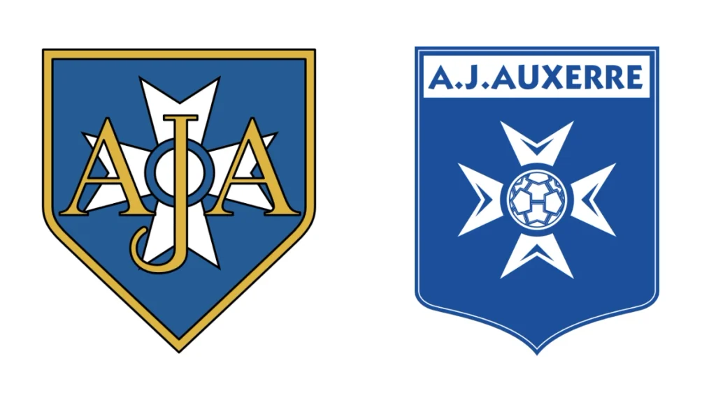 Ancien et nouveau logo de l'AJ Auxerre