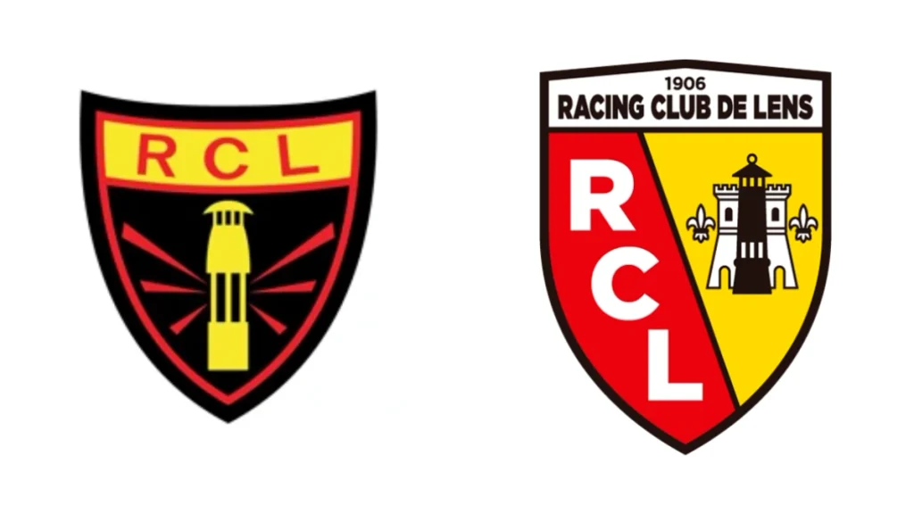 Ancien et nouveau logo du RC Lens