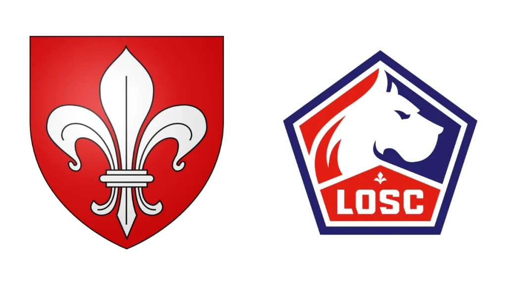 Ancien et nouveau logo du LOSC Lille