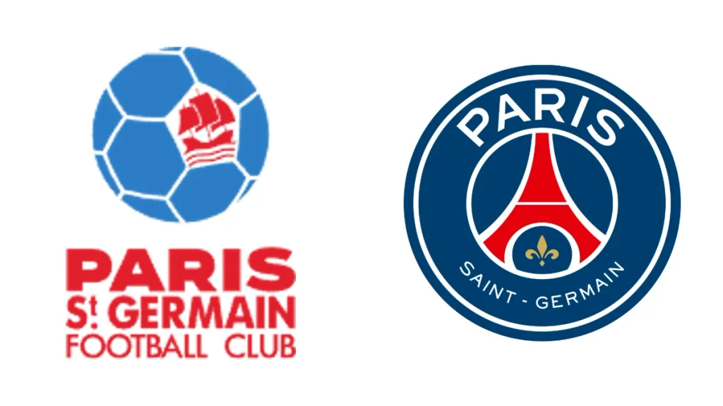 Ancien et nouveau logo du Paris Saint Germain
