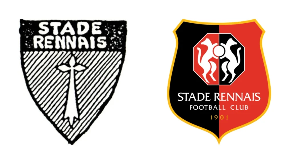 Ancien et nouveau logo du Stade Rennais