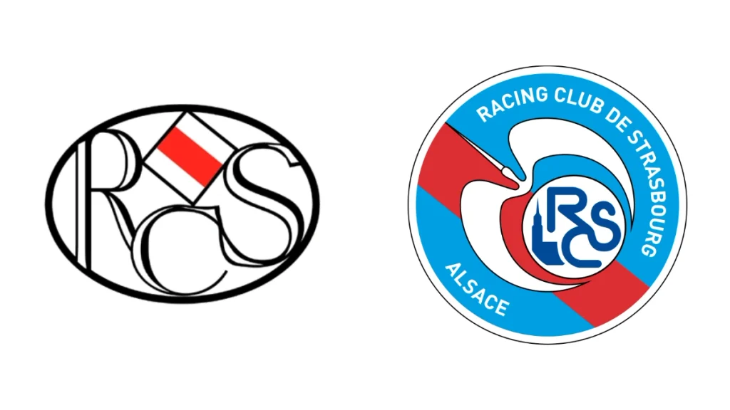 Ancien et nouveau logo du RC Strasbourg