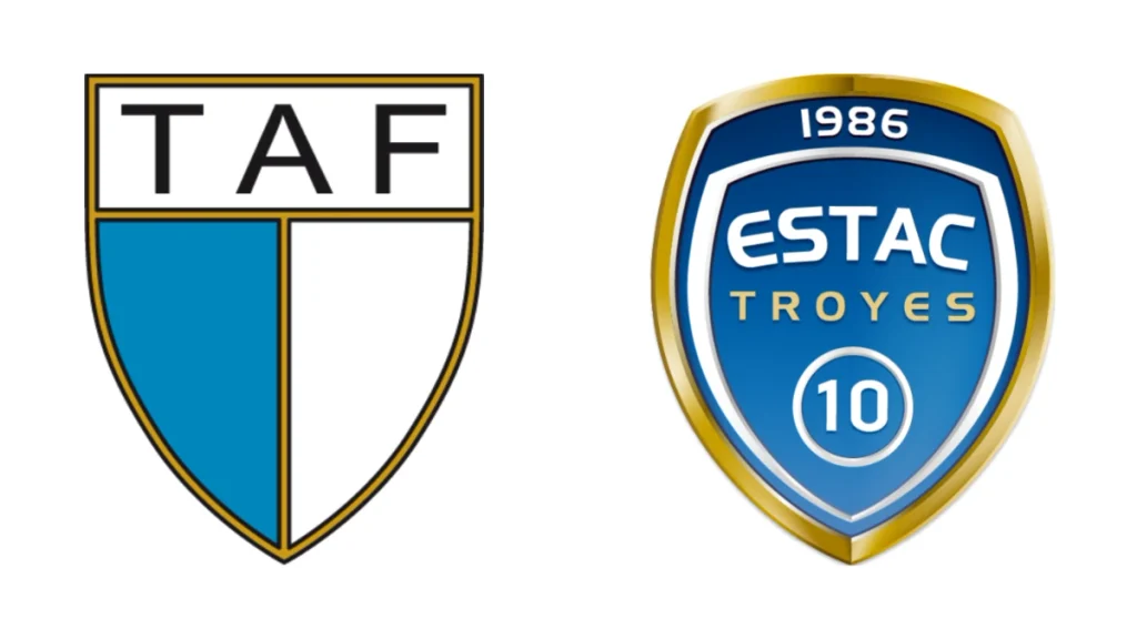 Ancien et nouveau logo de l'ESTAC Troyes